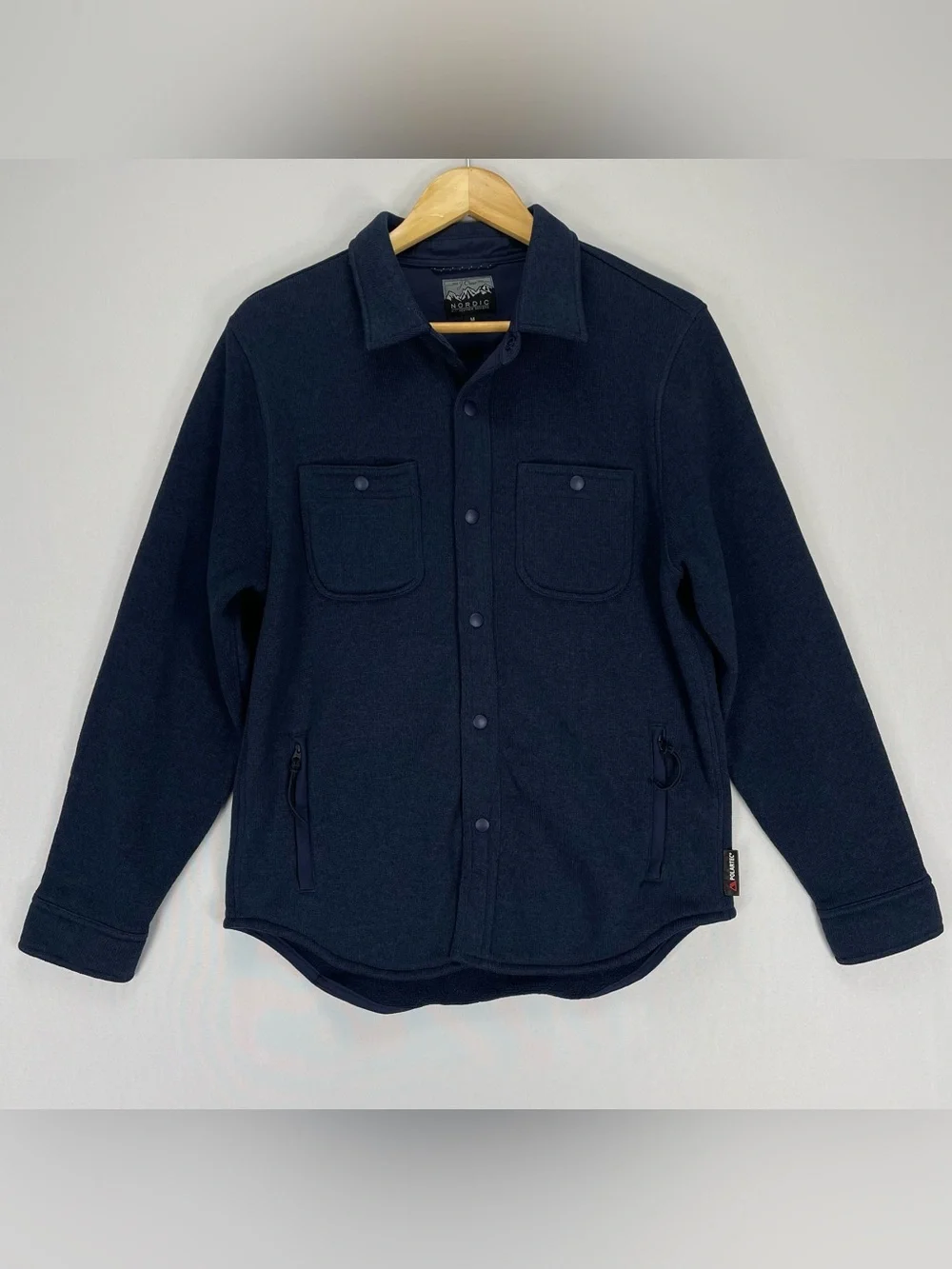 J. Crew Nordic Polartec Thermal Pro Fleece Shirt Jacket Navy Blue Mens M